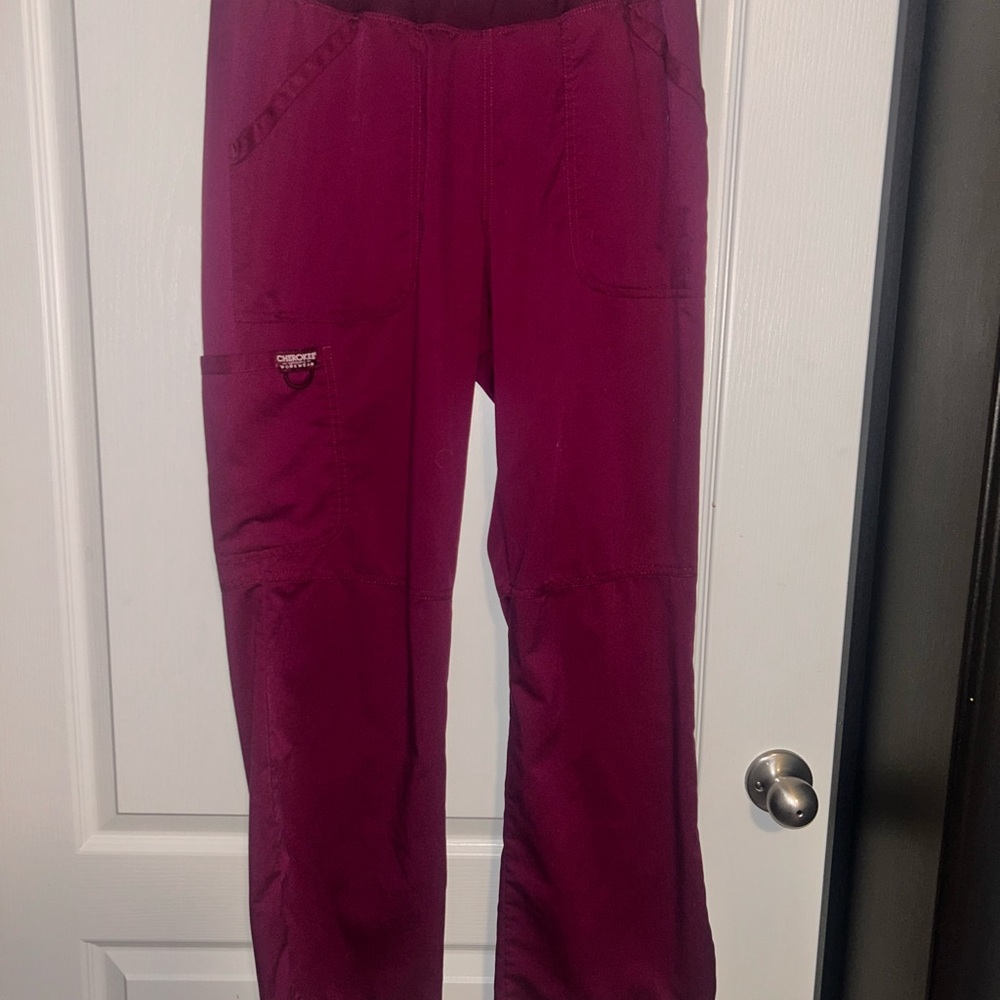 Cherokee Burgundy Scrub Pants
